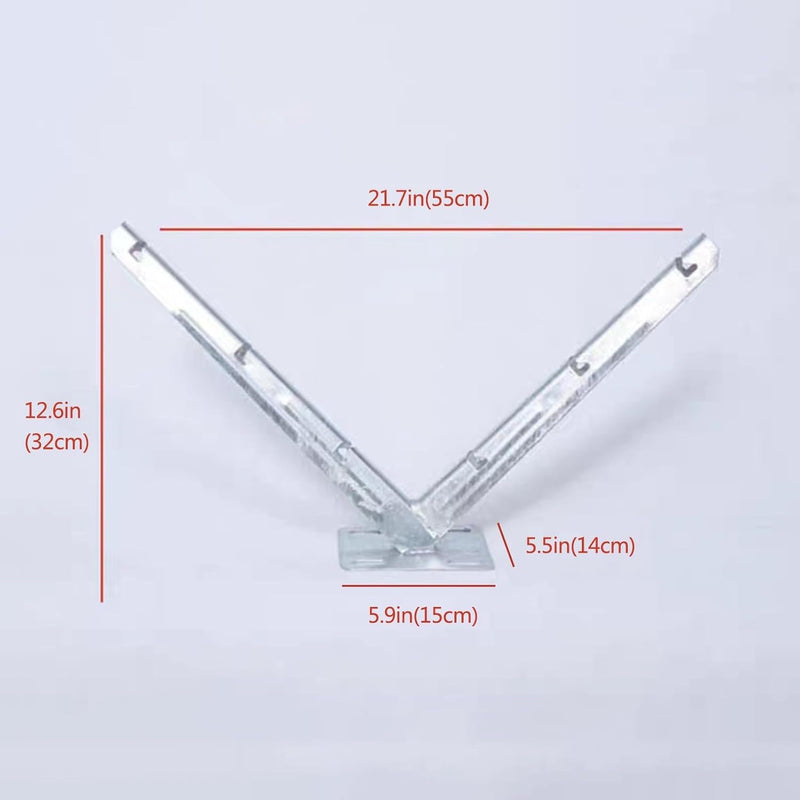 Galvanized V Bracket For Razor Wire Extension Fence Support 1 Pair - Silver