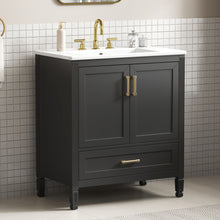 Load image into Gallery viewer, Elegant Fluted Bathroom Vanity With Sink, Soft Close Doors &amp; Drawer
