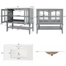 Load image into Gallery viewer, Bathroom Vanity With Ceramic Sink, Adjustable &amp; Open Shelf

