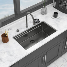 Load image into Gallery viewer, Undermount Stainless Steel Kitchen Sink With Pull Down Faucet &amp; Ledge Workstation
