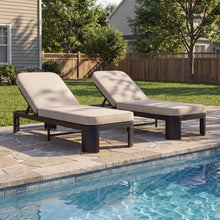 Load image into Gallery viewer, Outdoor Chaise Lounge With Cushion, 5 Position Adjustable Backrest
