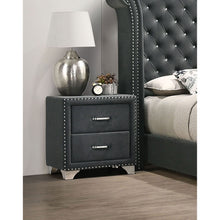 Load image into Gallery viewer, Upholstered 2 Drawer Nightstand With Accents
