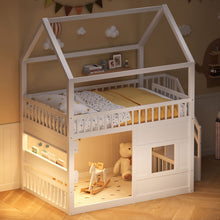 Load image into Gallery viewer, House Bed With Built-In LED Shelf Light
