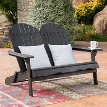 Load image into Gallery viewer, Outdoor Adirondack Rocking Loveseat With Hand Crafted Details
