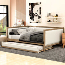 Load image into Gallery viewer, Full Size Daybed With Trundle And Nailhead Decoration - Wood

