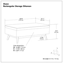 Load image into Gallery viewer, Owen - Rectangular Storage Ottoman - Midnight Black
