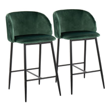 Load image into Gallery viewer, Fran - Pleated Waves Contemporary, Fixed Height Counter Stool (Set of 2)
