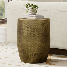 Load image into Gallery viewer, Johnsen - Morse Pattern Accent Table - Antique Brass
