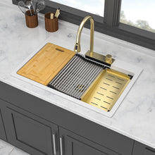 Load image into Gallery viewer, Waterfall Kitchen Sink With Pull Out Faucet &amp; Cup Washer
