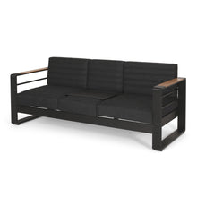 Load image into Gallery viewer, Giovanna - 3 Seater Sofa With Aluminum Frame And Water Repellence Cushions - Black
