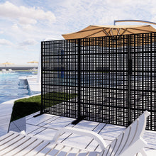 Load image into Gallery viewer, Outdoor And Indoor Divider With Freestanding Decorative Privacy Screen - Black
