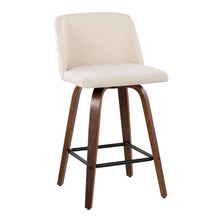 Load image into Gallery viewer, Toriano - Mid Century Modern Fixed Height Counter Stool &amp; Square Footrest (Set of 2)
