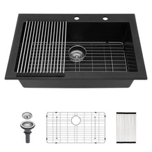 Load image into Gallery viewer, Quartz Kitchen Sink, Granite Composite, Drop In Sink With Durable Design

