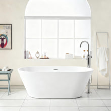 Load image into Gallery viewer, Gloss Freestanding Bathtub With Drain, Stand Alone Soaking Tub

