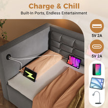 Load image into Gallery viewer, Upholstered Daybed With Hydraulic Storage And USB / Type - C Charging

