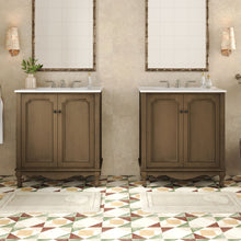 Load image into Gallery viewer, Vintage Double Sink Bathroom Vanity Set With Ceramic Sinks

