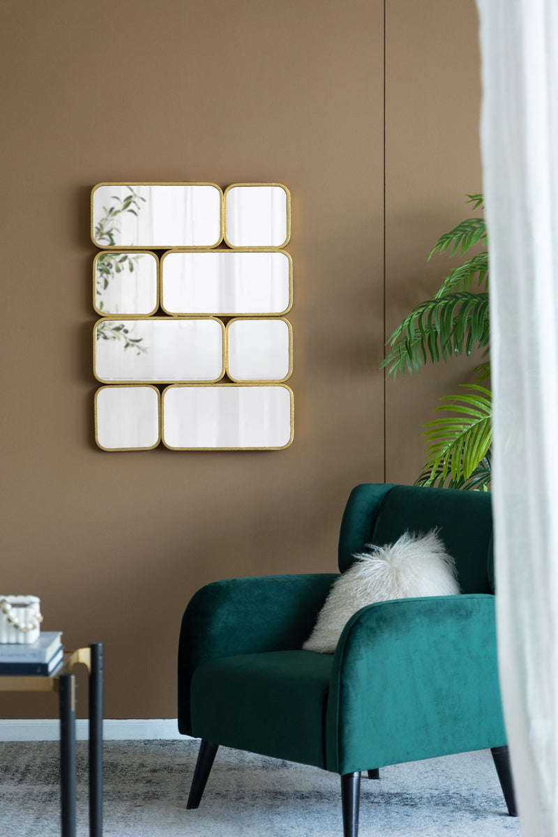Mirror With en Metal Framed Decorative Rectangle Mirror For Bedroom Dressing Room, Hallway Or Living Spac - Gold