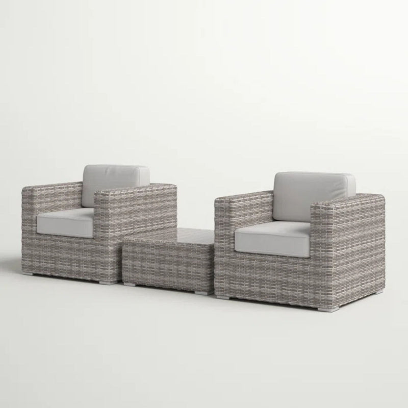 2 Person Seating Set With Cushions - Gray / Gray Mix