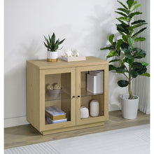 Load image into Gallery viewer, Metro - 2 Door Display Cabinet With Adjustable Shelves - Light Oak
