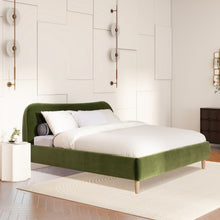 Load image into Gallery viewer, Roman - Curved Headboard Upholstered Platform Bed
