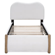Load image into Gallery viewer, Upholstered Platform Bed With Wood Supporting Feet And Trundle
