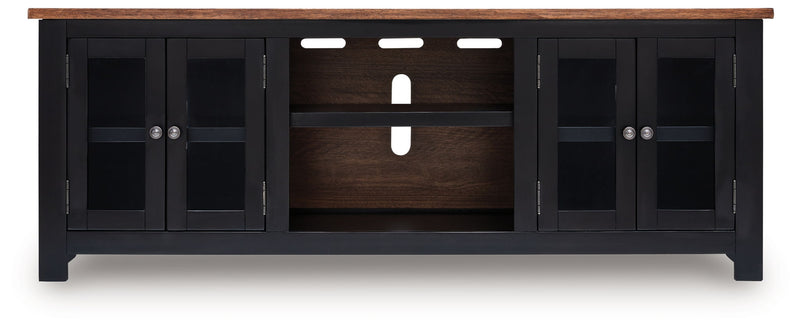 Wildenauer - XL TV Stand With Fireplace Option - Brown / Black