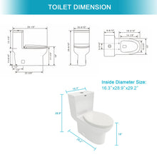 Load image into Gallery viewer, 1 Piece Toilet &amp; Dual Flush, Soft Closing Seat - White
