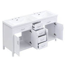Load image into Gallery viewer, 59.1" Minimalist Double Sink Bathroom Vanity With Top, Soft Close Doors &amp; Drawers - White
