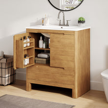 Load image into Gallery viewer, Softened Modern Bathroom Vanity With Sink
