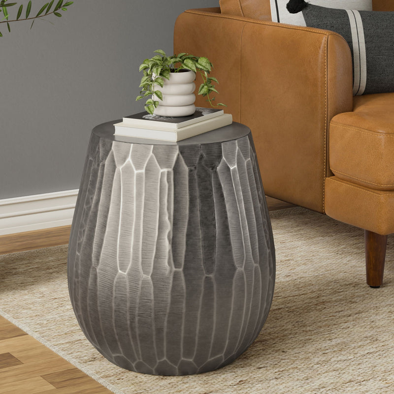 Nellie - Cast Aluminum Side Table - Black