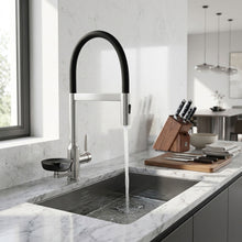 Load image into Gallery viewer, Kitchen Faucet With Magnetic Pull Out Sprayer, 360 Degree Swivel Single Handle High Arc Kitchen Sink Faucet With Glass Rinser - Brushed Nickel
