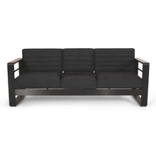 Load image into Gallery viewer, Giovanna - 3 Seater Sofa With Aluminum Frame And Water Repellence Cushions - Black
