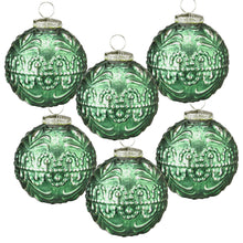 Load image into Gallery viewer, Christmas Ball Ornaments, Glass Decorative Hanging Ball Christmas Tree Ornaments, For Holiday Party Decorations (Set of 6) - Green
