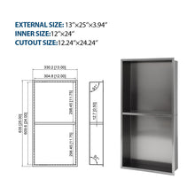 Load image into Gallery viewer, Modern Stainless Steel Shower Niche Double Shelf For Bathroom
