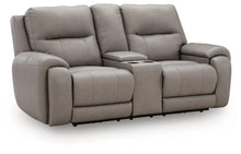 Load image into Gallery viewer, Real Moments - Power Reclining Loveseat With Audio Seating - Ash
