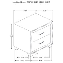 Load image into Gallery viewer, Upholstered 2 Drawer Nightstand With Accents
