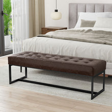 Load image into Gallery viewer, Penelope - Ottoman Bench With Genuine Leather Upholstery - Brown
