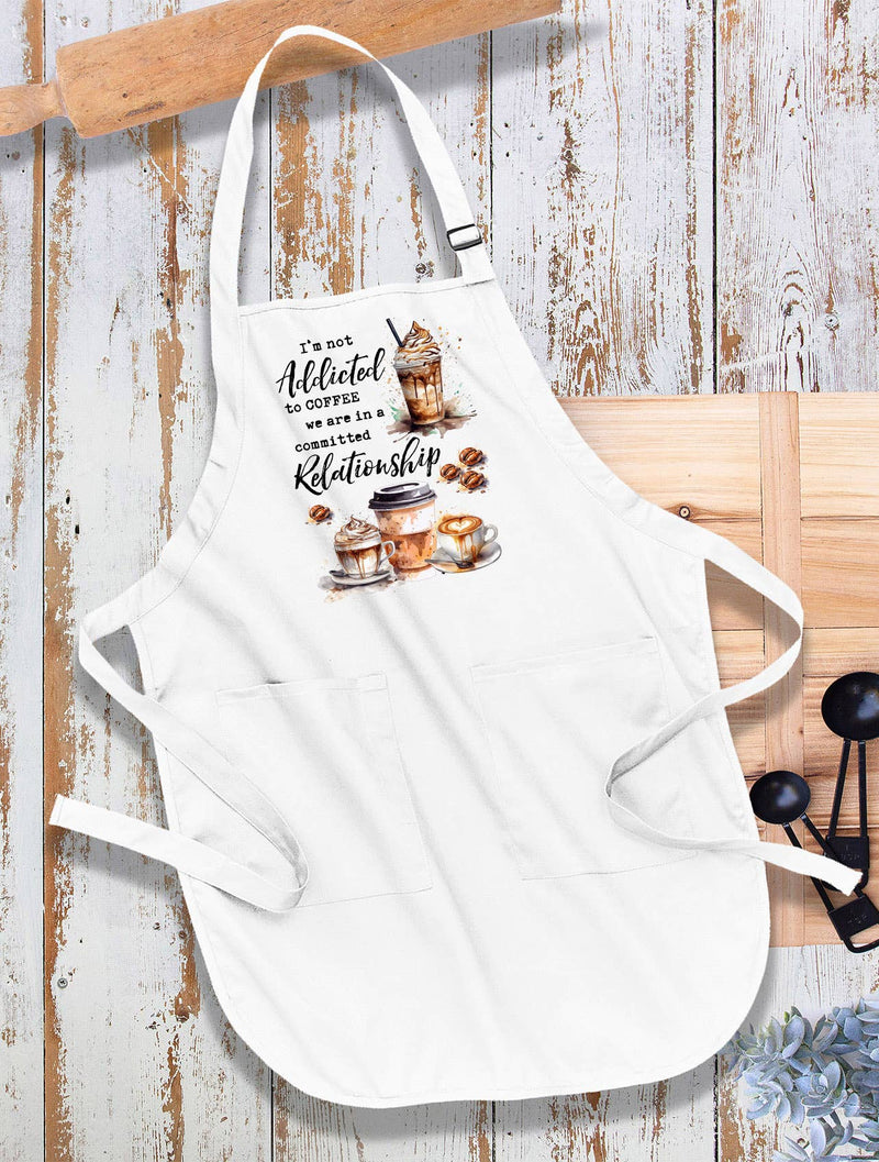 Avery Lane Gifts - Addicted to Coffee Funniny Saying Kitchen Cotton Apron