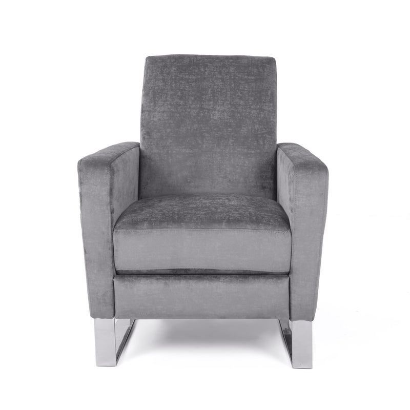 Bolt - Upholstered Recliner Chair With Stainless Steel Base - Gray
