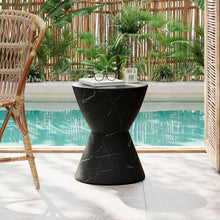 Load image into Gallery viewer, Outdoor Lightweight Concrete Side / End Table, Living Room Accent Table - Black Marble
