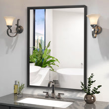 Load image into Gallery viewer, Rectangular Bathroom Mirror Square Angle Metal Frame Wall Mounted Hanging Plates Wall Mount Mirror For Bathroom (Horizontal &amp; Vertical)
