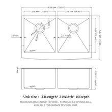 Load image into Gallery viewer, Double Bowl Farmhouse Sink / Stainless Steel Apron Front
