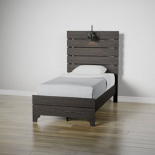Load image into Gallery viewer, Twin Bed With Integrated Lights - Brown
