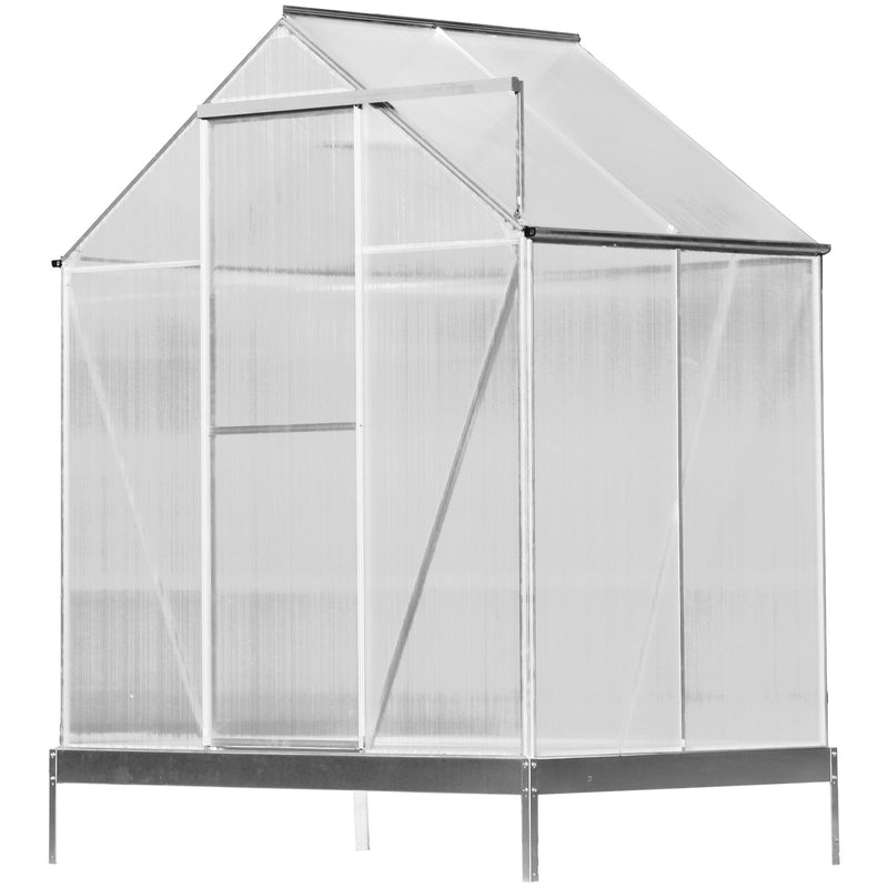 Polycarbonate house, Heavy Duty Outdoor Aluminum Walk-In House Kit With Rain Gutter, Vent And Door For Backyard Garden
