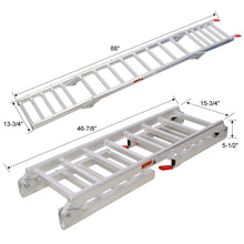 Load image into Gallery viewer, Ramp For Motorcycle / Lawn Mower / ATV, 2 In 1 Ramp And Tailgate Extender - Silver
