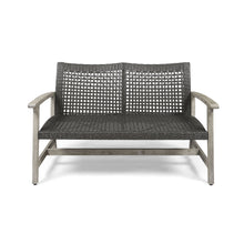 Load image into Gallery viewer, Hampton - Outdoor Wood And Wicker Loveseat - Gray
