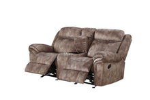 Load image into Gallery viewer, Zubaida - Two Tone Recliner Loveseat With USB Port Console
