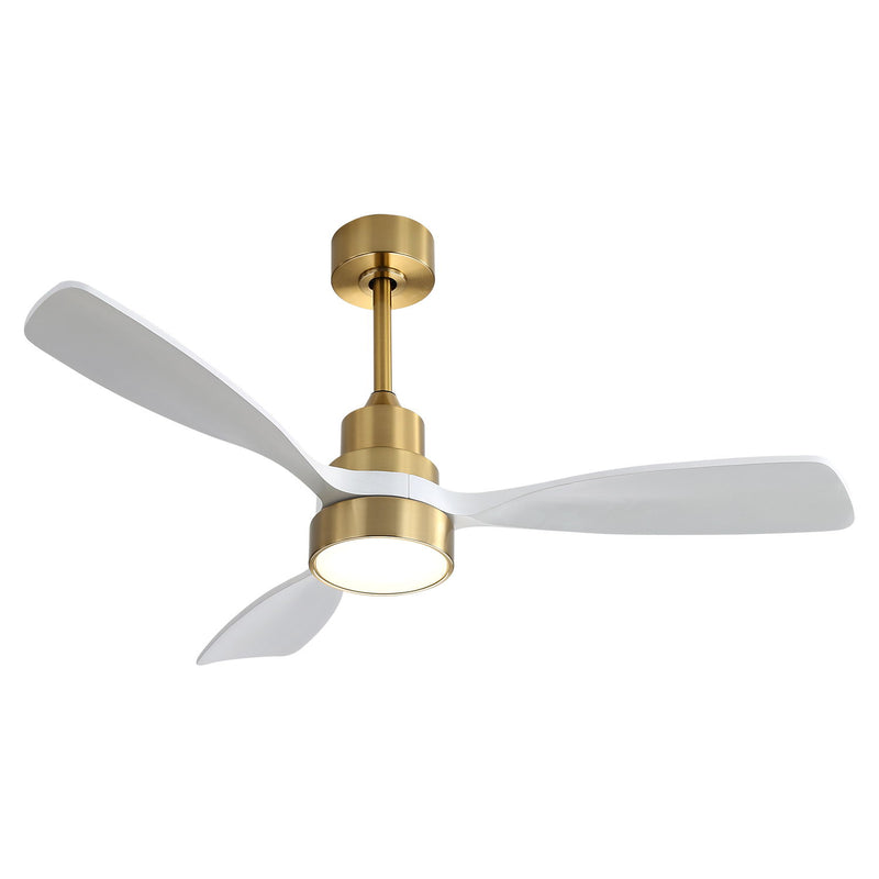 48" Smart Ceiling Fan With Lights, Reversible DC Motor, Remote Control, 3 Blades - Gold / White