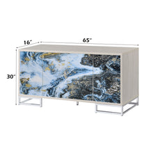 Load image into Gallery viewer, Liam - Marble Paint Console Cabinet - Multi
