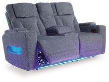 Load image into Gallery viewer, Studio Cave - Power Reclining Loveseat with Console - Steel
